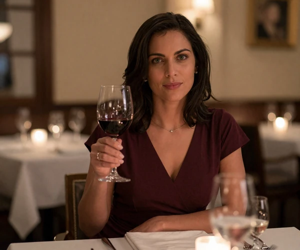 Female doctor enjoying an evening at an upscale restaurant