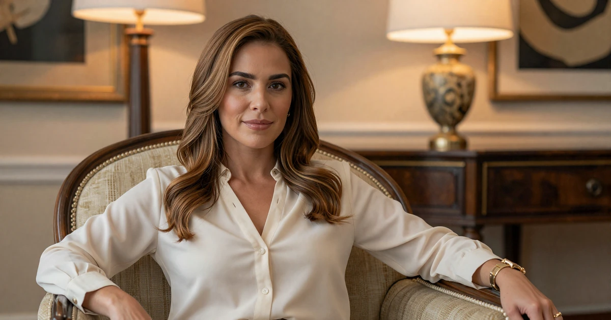 Female psychiatrist relaxing in a luxury apartment armchair after work